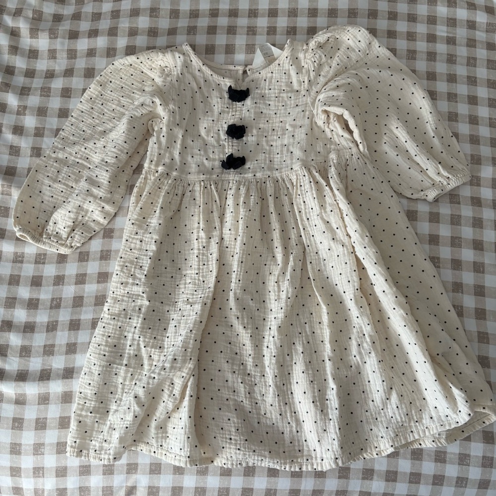 H&M polka dot bow detail dress